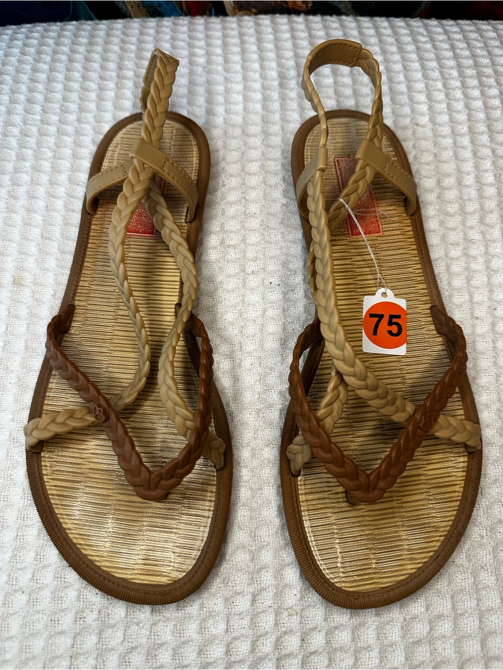 No. 75 Grendene Braided Slingback Sandals Size 9